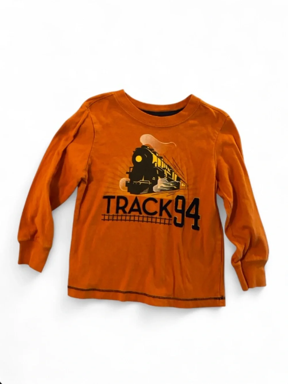 Old Navy Orange Train Graphic Long-Sleeve Tee